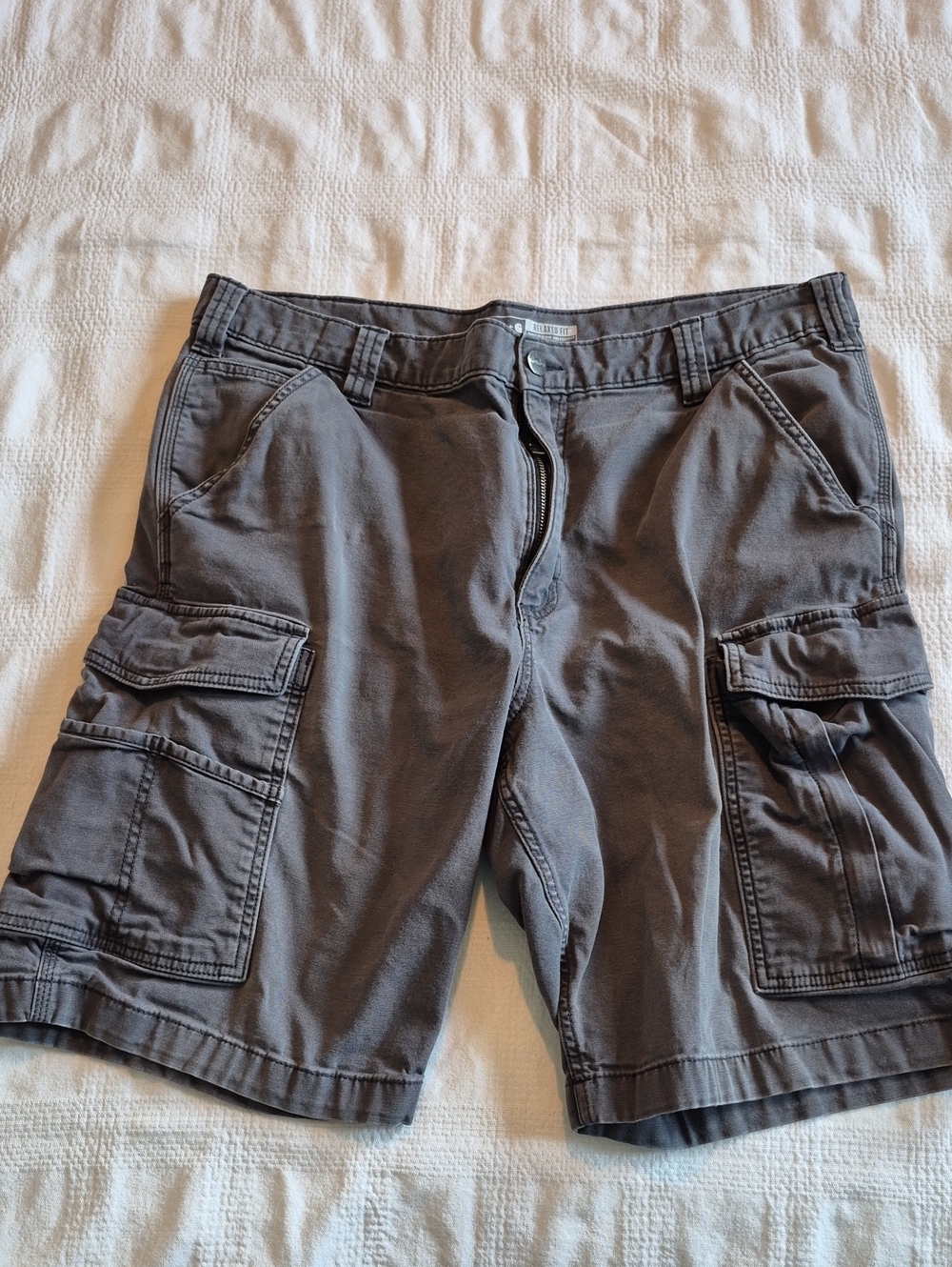 Carhartt men's size 38 gray cargo shorts GUC have fade